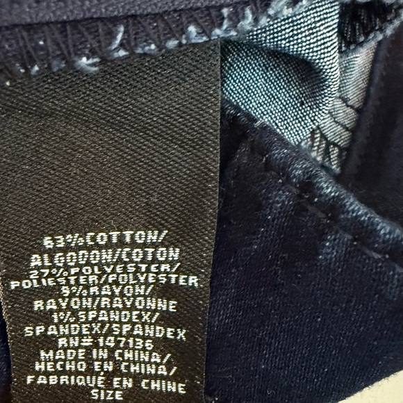 1822 Denim Navy High Waist Shorts with Gold Accents - Picture 5 of 6